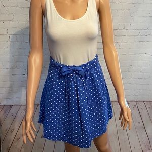 J.Crew blue with white polka dotted skirt size 2